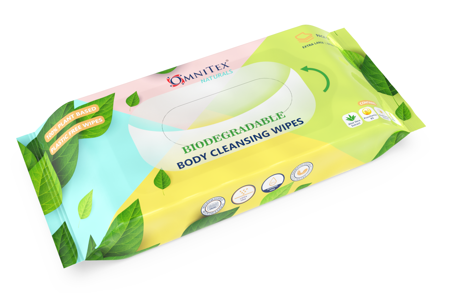 Omnitex Biodegradable Body Cleansing Wipes Pack of 40